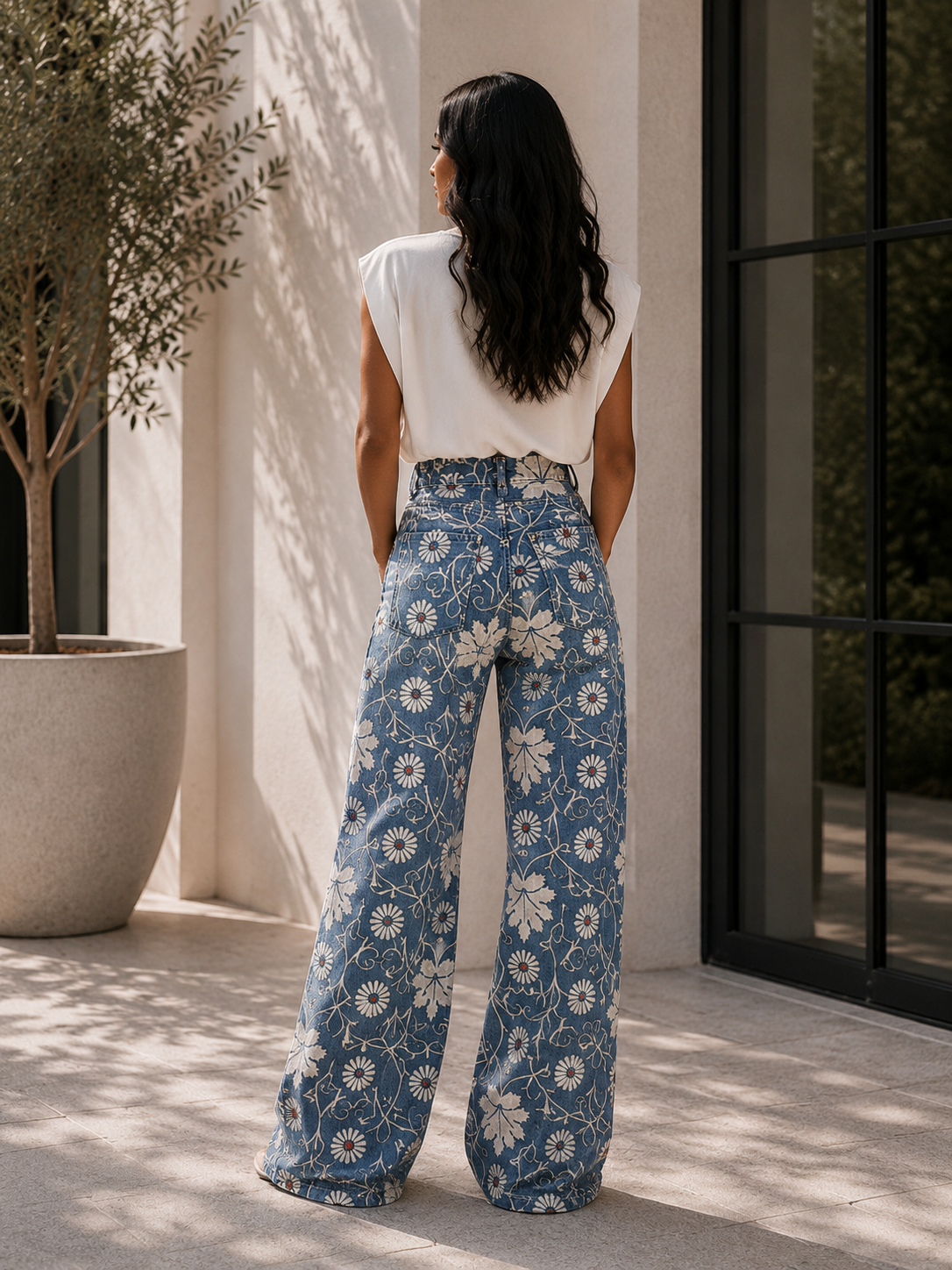 MARGARITA-PANTALÓN PATA ANCHA FLORES