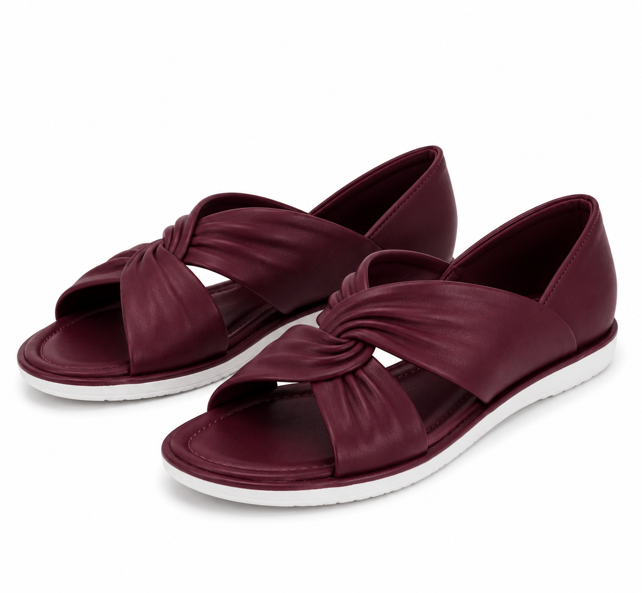 MAR-SANDALIAS PLANA PIEL CRUZADAS