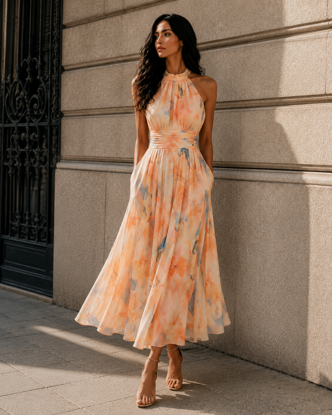 VERA-VESTIDO ESTAMPADO CON CUELLO