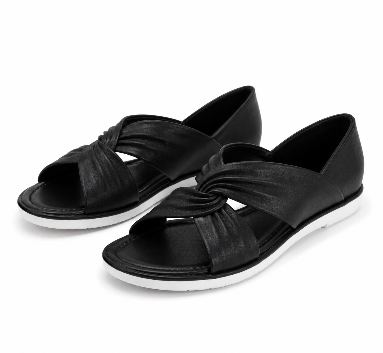 MAR-SANDALIAS PLANA PIEL CRUZADAS
