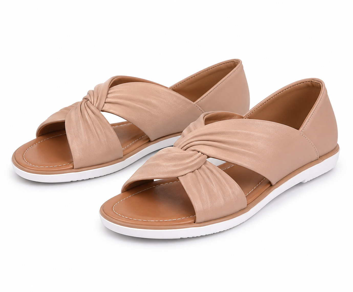 MAR-SANDALIAS PLANA PIEL CRUZADAS
